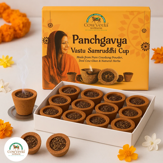 CowVeda's Combo – Dhoop Cup (2 Packs) + Gomay Dhoop Stick (2 Packs)
